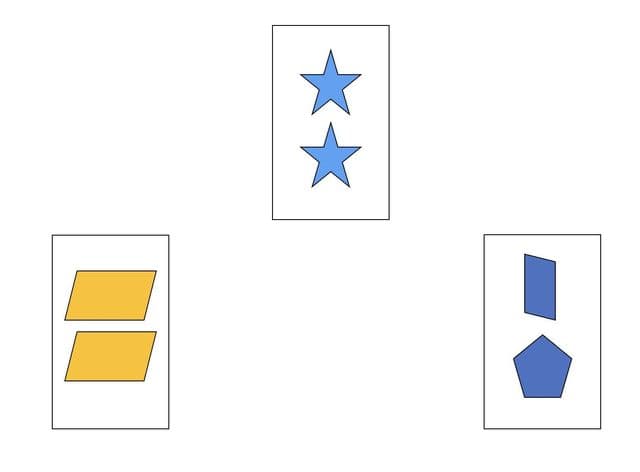 A matching trial with stars, parallelograms, and mixed shapes
